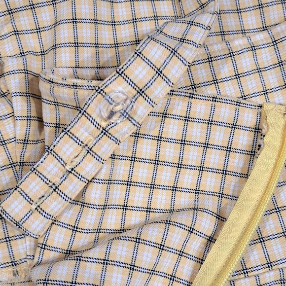 🌈HOLLISTER PASTEL YELLOW PLAID MINI DRESS-S - Picture 6 of 9
